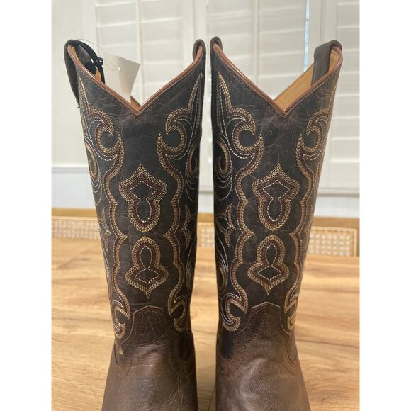 Shyanne Women's Jesse Performance Western Boots Brown Leather 8 NWT Square Toe - Picture 12 of 16